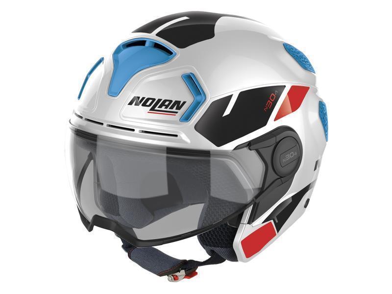 Nolan N30 4 T Jet casco moto ECE 22.06 Blazer (029) Bianco / Rosso / Azzurro - caschi jet