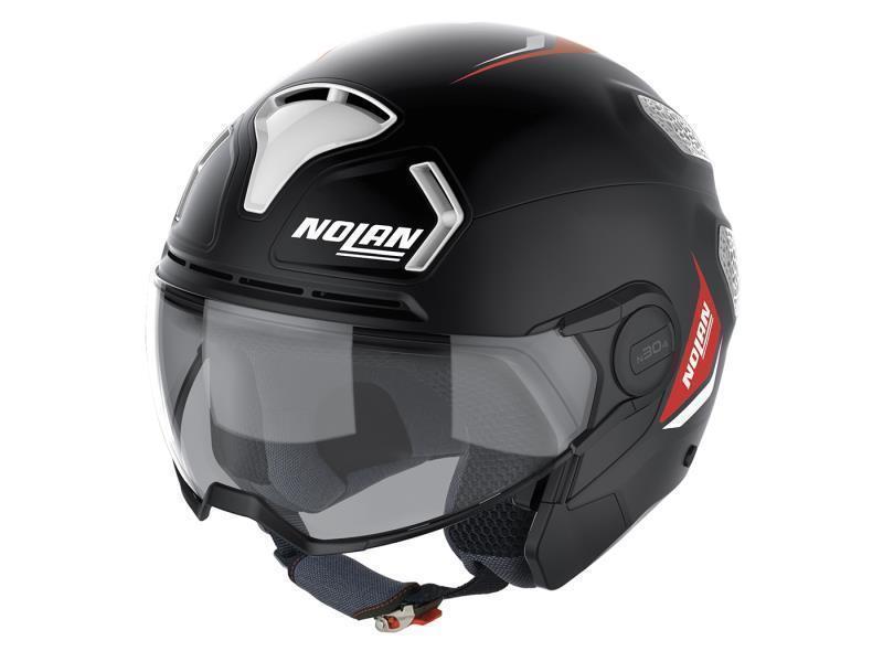 Nolan N30 4 T Jet casco moto ECE 22.06 Inception (019) Nero / Bianco / Rosso opaco - caschi jet