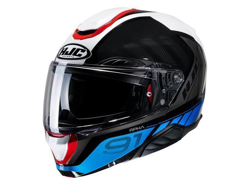 HJC RPHA91 casco moto apribile ECE 22.06 Rafino MC21 Bianco / Nero / Rosso / Blu - caschi modulari