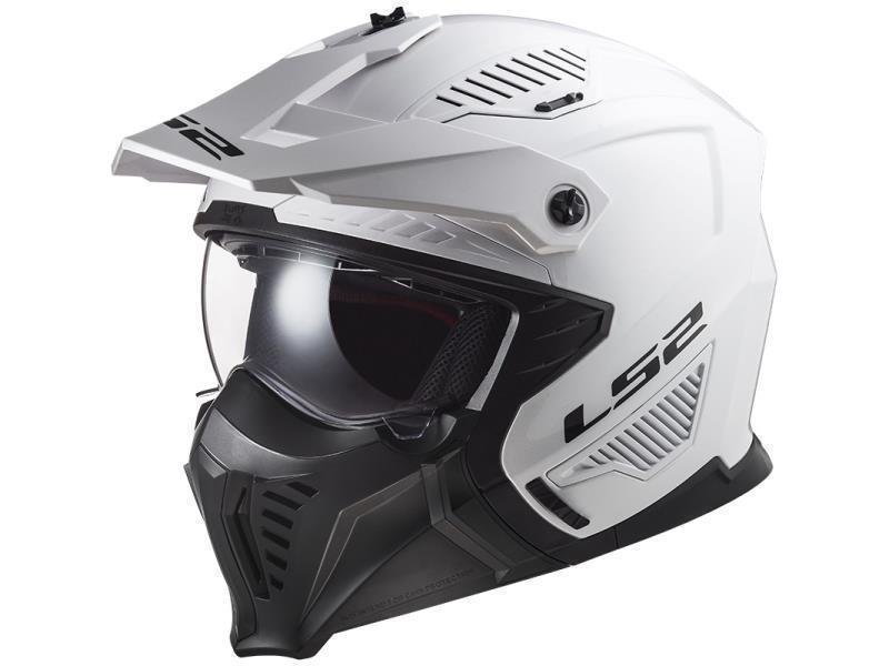 LS2 OF606 Drifter casco moto ECE 22.06 mentoniera staccabile Solid Matt White - caschi jet