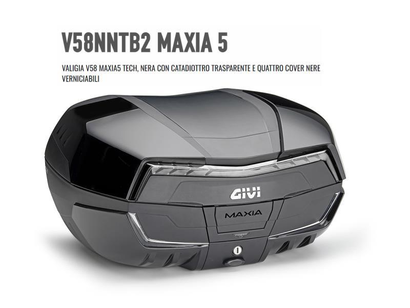 Givi V58 Bauletto Maxia 5 Tech Nera cat trasp Cover nere verniciabili - bauletti e valigie