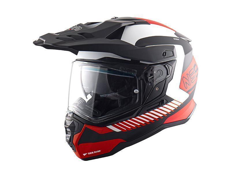 Nos NS09 Dual Sport casco moto enduro ECE 22.06 Mirage Red Matt - caschi integrali