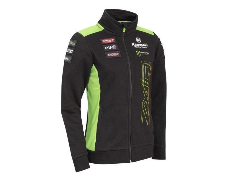 Kawasaki WSBK 2023 felpa donna full zip Nero / Verde - felpe