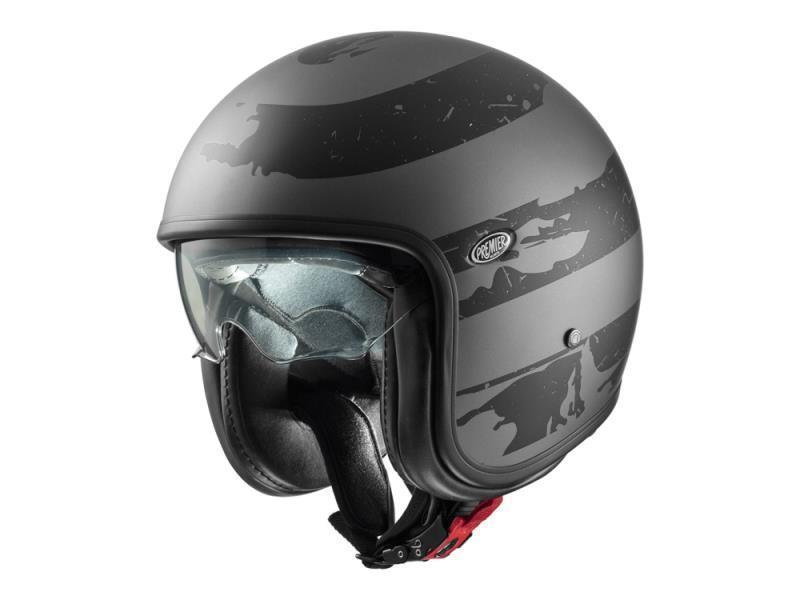 Premier Vintage ECE 22.06 casco moto US17 BM Nero / Grigio Opaco - caschi jet
