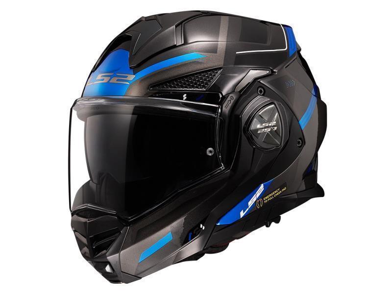 LS2 FF901 Advant X casco moto ECE 22.06 ment ribaltabile Spectrum Black Titan Blue - caschi modulari