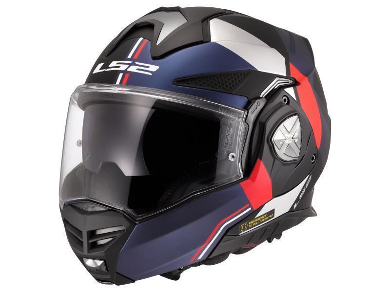 LS2 FF901 Advant X casco moto ECE 22.06 ment ribaltabile Ultra Black Blu Red - caschi modulari