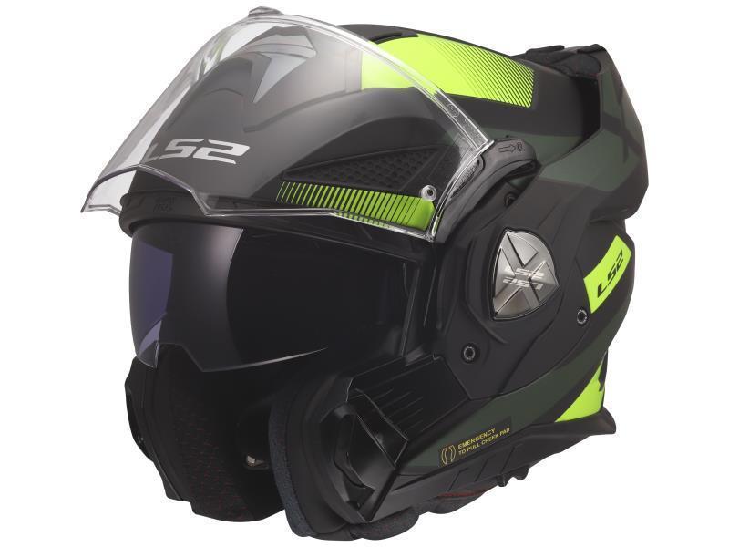 LS2 FF901 Advant X casco moto ECE 22.06 ment ribaltabile Nova Matt Black / Yellow - caschi modulari