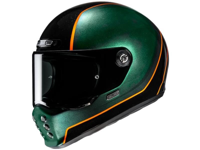 HJC V10 ECE 22.06 casco integrale vintage Hodu MC47 Verde / Nero - caschi integrali