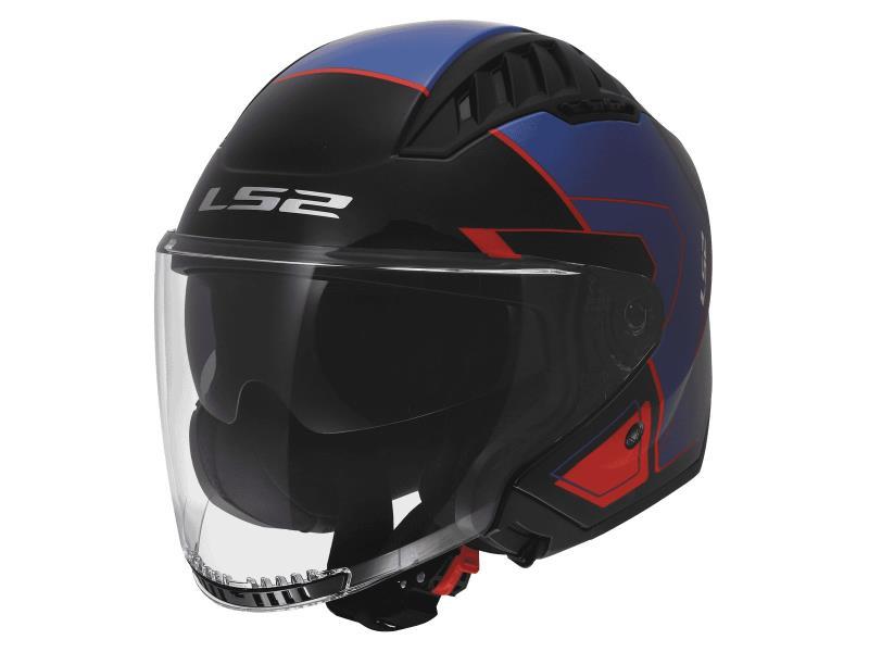 LS2 OF600 Copter II ECE 22.06 casco moto Tango Black / Blue / Red - caschi jet