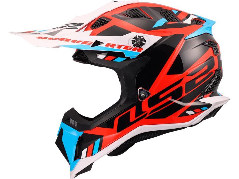LS2 MX700 Subverter Evo II casco moto cross ECE22.06 Stomp White / Blue / Red - caschi cross