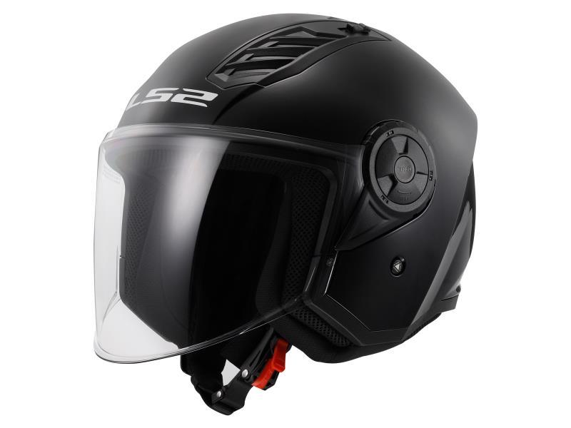 LS2 OF616 Airflow II casco moto ECE22.06 Nero LUCIDO - caschi jet