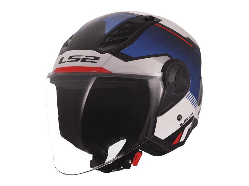 LS2 OF616 Airflow II casco moto ECE22.06 Solar White / Blue / Red - caschi jet