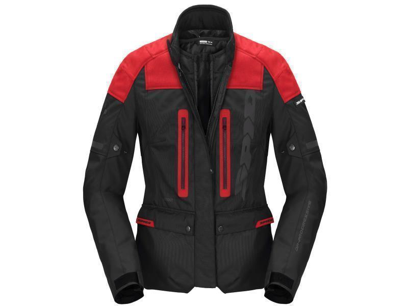 Spidi Traveler 3 Evo lady H2Out giacca moto donna classe AA Nero / Rosso - giacche impermeabili