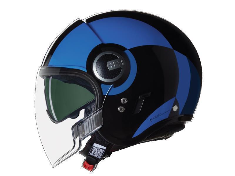 Nolan N21 Visor ECE22.06 casco moto jet Bicromo (351) Nero/Blu/Azz lucido - caschi jet