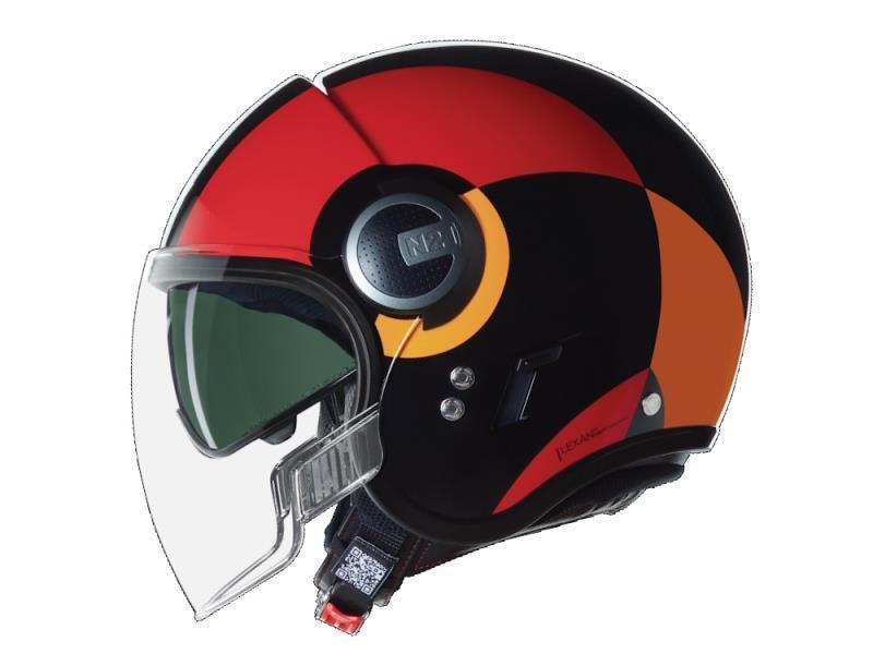 Nolan N21 Visor ECE22.06 casco moto jet Bicromo (350) Nero/Rosso/Ara lucido - caschi jet