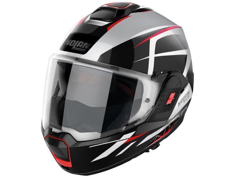 Nolan N120-1 N Com casco ribaltabile Nightlife (027)  White / Black / Red - caschi modulari