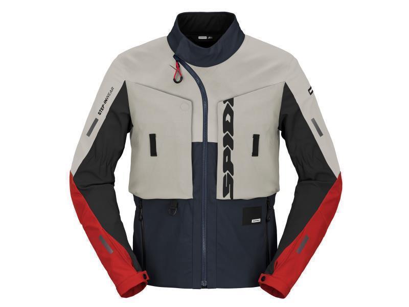 Spidi Frontier giacca moto certificata CE classe AA Blu / Ghiaccio / Rosso - giacche in tessuto
