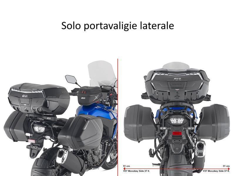 Givi PLX3125 portavaligie lat Suzuki V Strom 800 DE 23/24 Nero - portapacchi e portavaligie