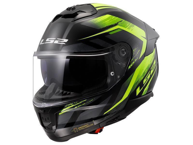 LS2 FF808 Stream II casco moto ECE 22.06 Fury Black H V Yellow - caschi integrali