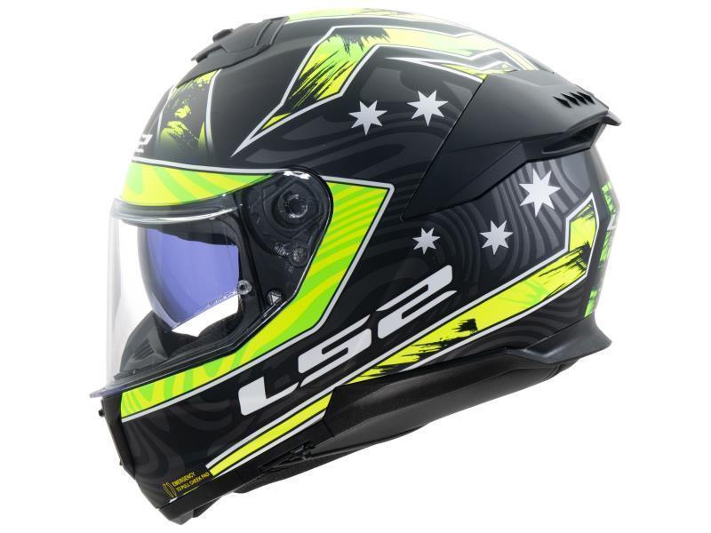 LS2 FF808 Stream II casco moto ECE 22.06 Galdam Black H V Yellow - caschi integrali