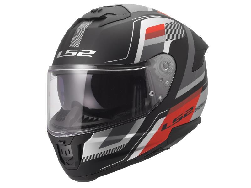 LS2 FF808 Stream II casco moto ECE 22.06 Vintage Matt Black Grey Red - caschi integrali