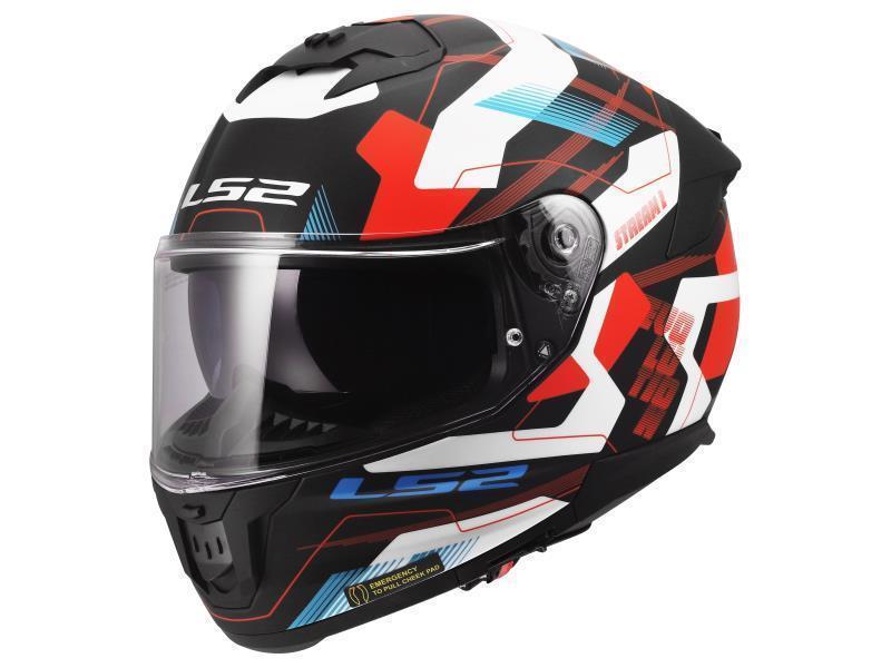 LS2 FF808 Stream II casco moto ECE 22.06 Mika Matt White / Blue / Red - caschi integrali