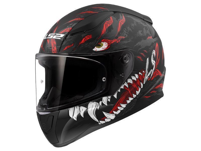 LS2 FF353 Rapid II casco moto ECE22.06 Kaiju Matt Black Red - caschi integrali