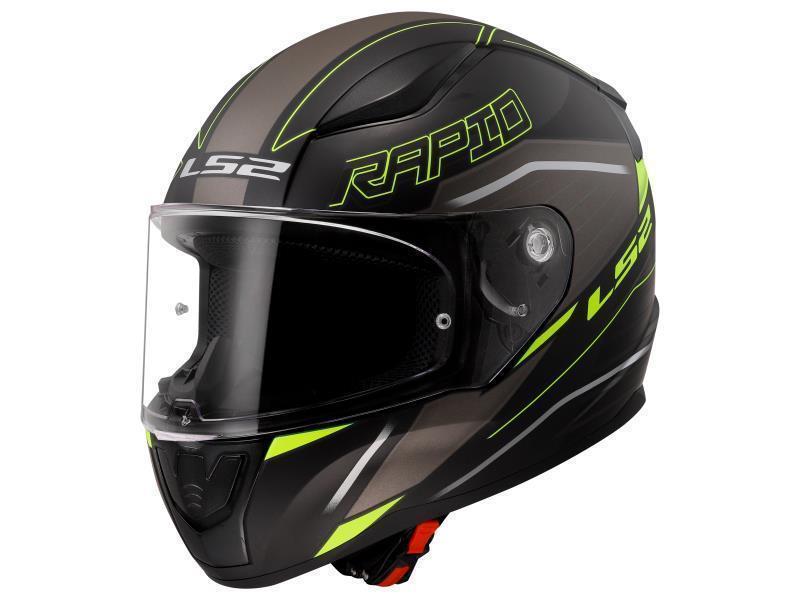 LS2 FF353 Rapid II casco moto ECE22.06 Rokku Matt Black H V Yellow - caschi integrali