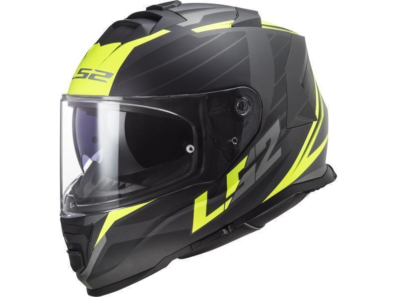 LS2 FF800 Storm II casco moto ECE22.06 Nerve Matt Black HV Yellow - caschi integrali