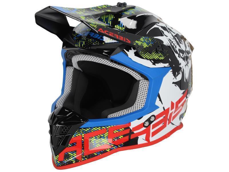 Acerbis Linear casco moto cross ECE22.06 Bianco / Nero / Multicolor - caschi cross