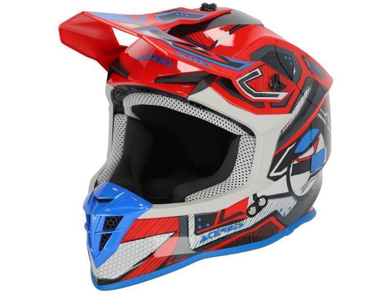 Acerbis Linear casco moto cross ECE22.06 Rosso / Blu - caschi cross