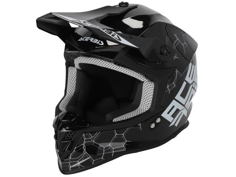 Acerbis Linear casco moto cross ECE22.06 Solid Nero 2 (Lucido) - caschi cross