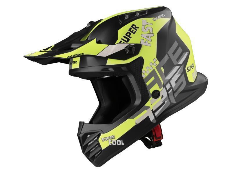 Acerbis Profile Junior casco moto cross bambino ECE 22.06 Nero / Giallo fluo 53-54 cm - caschi cross