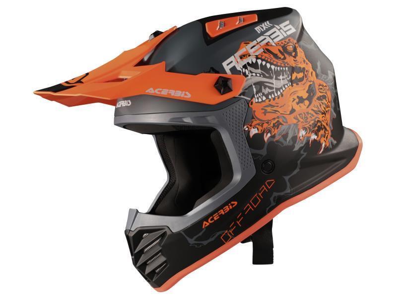 Acerbis Profile Junior casco moto cross bambino ECE 22.06 Nero / Arancio fluo 53-54 cm - caschi cross