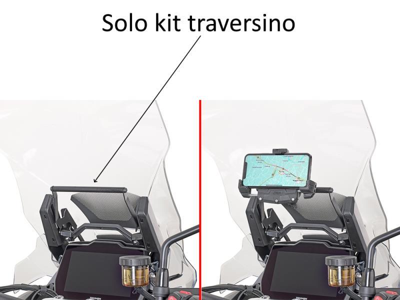 Givi FB6422 Traversino per porta navigat Triumph Tiger 1200GT 22 Nero - porta smartphone telepass