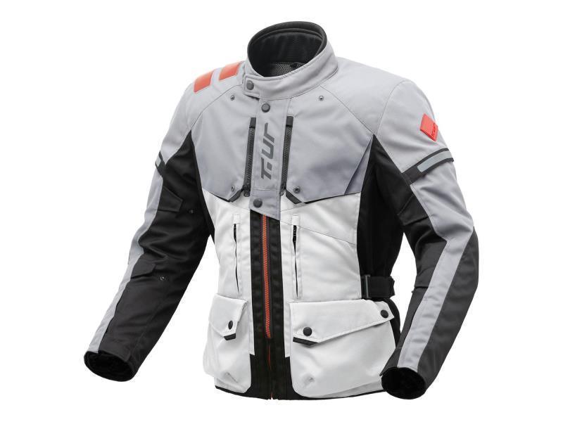Tur Waypoint giacca moto 3 strati certif. classe AA Light Grey - giacche impermeabili