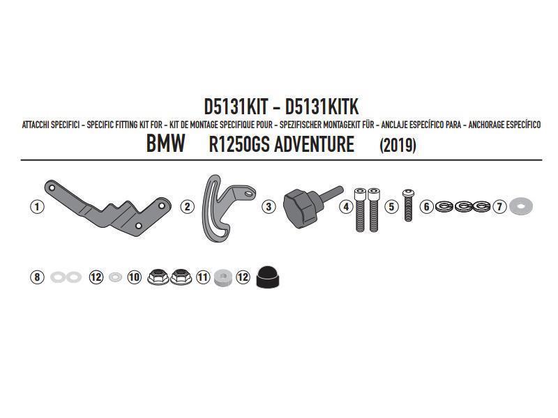 Givi D5131KIT Kit spoiler BMW R1250 GS 19/23 5124D/DT Nero - cupolini e parabrezza