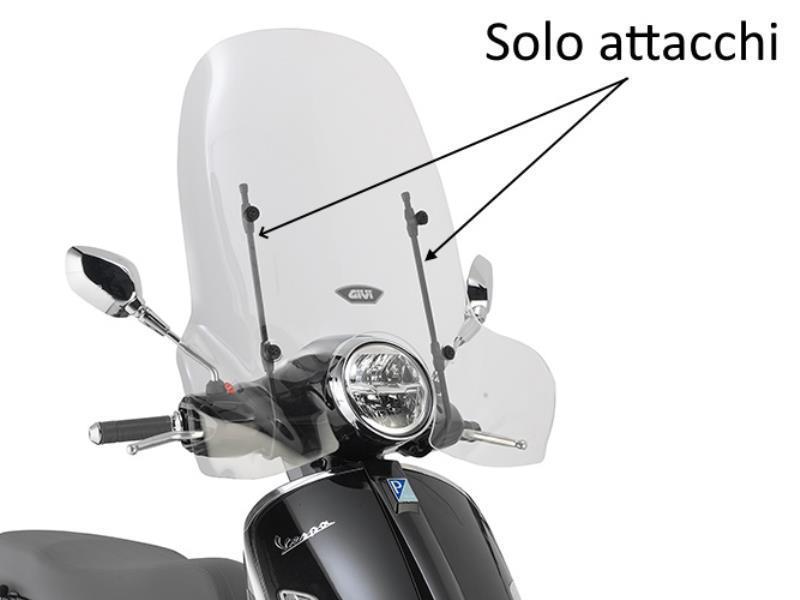Givi A5620A kit attacchi parab Piaggio Vespa GTS 125-300 Super 23 Nero - cupolini e parabrezza