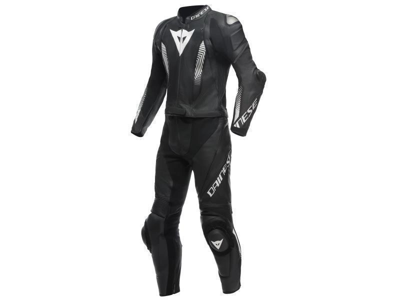 Dainese Laguna seca 5 tuta moto divisibile in 2 pezzi Black / Black / White - tute in pelle divisibili