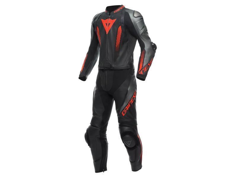 Dainese Laguna seca 5 tuta moto divisibile in 2 pezzi Black / Ant / Fluo Red - tute in pelle divisibili
