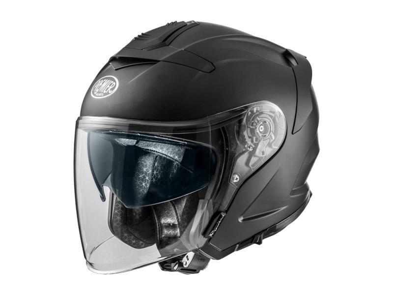 Premier JT5 casco moto in fibra Dyneema Carbonio e Aramidica U9BM Nero opaco - caschi jet