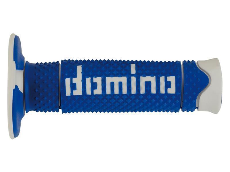 Domino A260 coppia manopole off road 120mm Blu / Bianco - manopole
