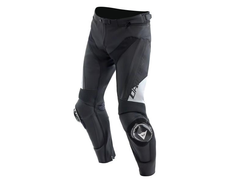 Dainese Delta 4 pantaloni in pelle moto strada Black / White - pantaloni in pelle