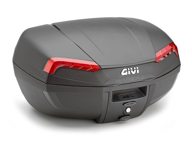 Givi E46 Riviera bauletto MONOLOCK 46 lt Nero / Catad. Rossi - bauletti e valigie
