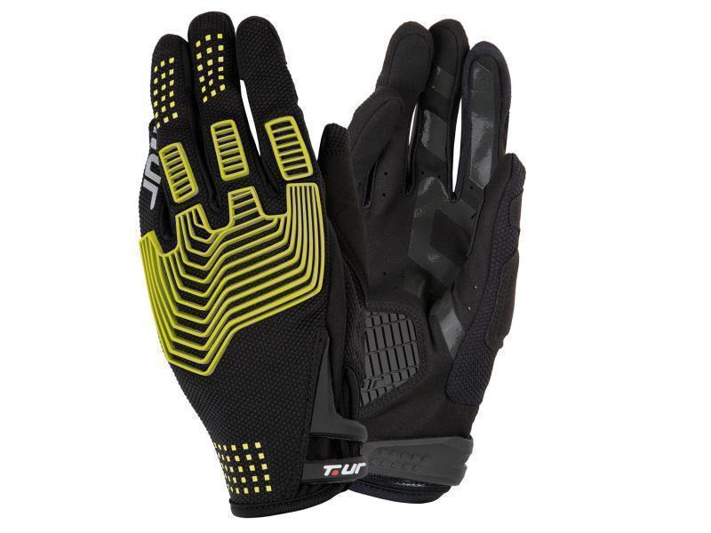 Tur Tur G Three guanti moto enduro estivo Nero / Giallo - guanti in tessuto