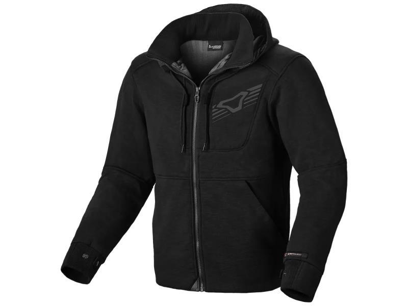 Macna District felpa moto con protezioni e cappuccio Black - felpe