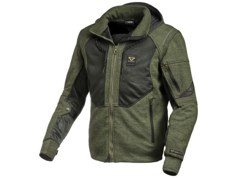 Macna Breeze felpa moto estiva traforata con cappuccio Verde / Nero - felpe