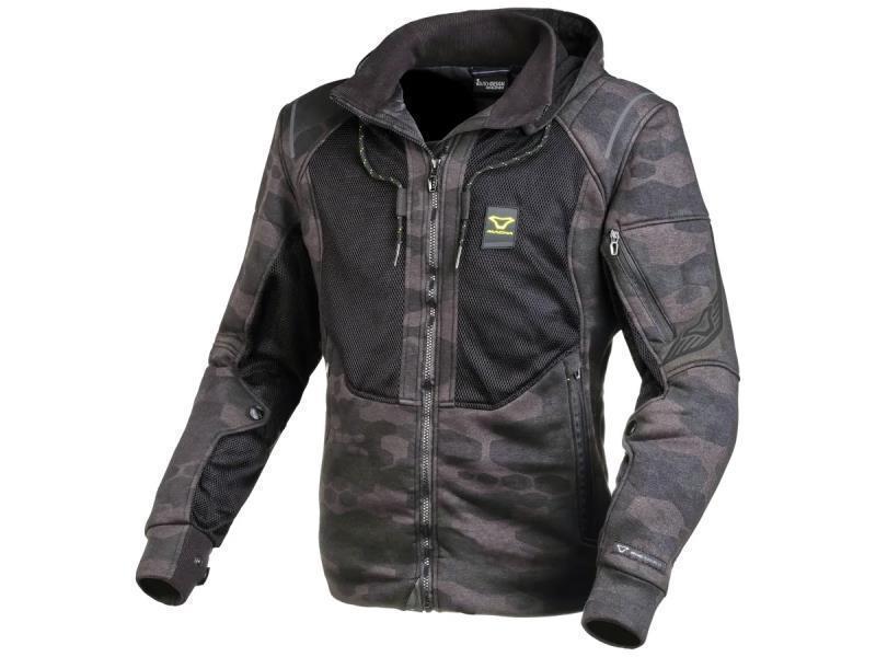 Macna Breeze felpa moto estiva traforata con cappuccio Black / grey camo - felpe