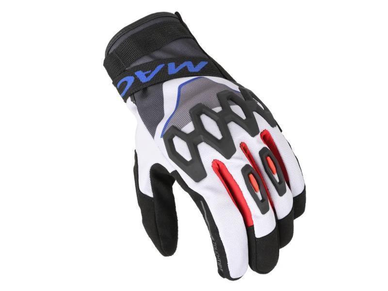 Macna Zairon guanti moto estivi Bianco / Blu / Grigio chiaro - guanti in tessuto