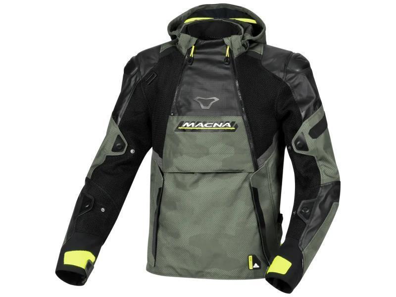 Macna Bradical giacca moto impermeabile estiva Green / black / fluo yellow - giacche impermeabili